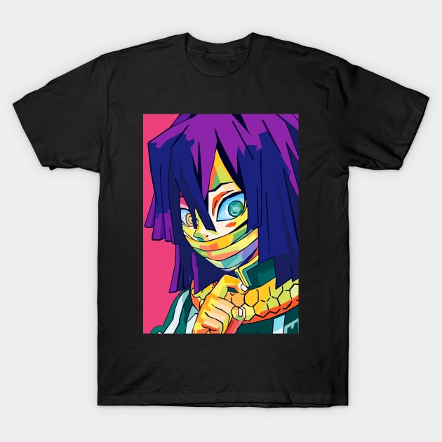 Anime Demon Hunter Pop Art T-Shirt by Zet Art
